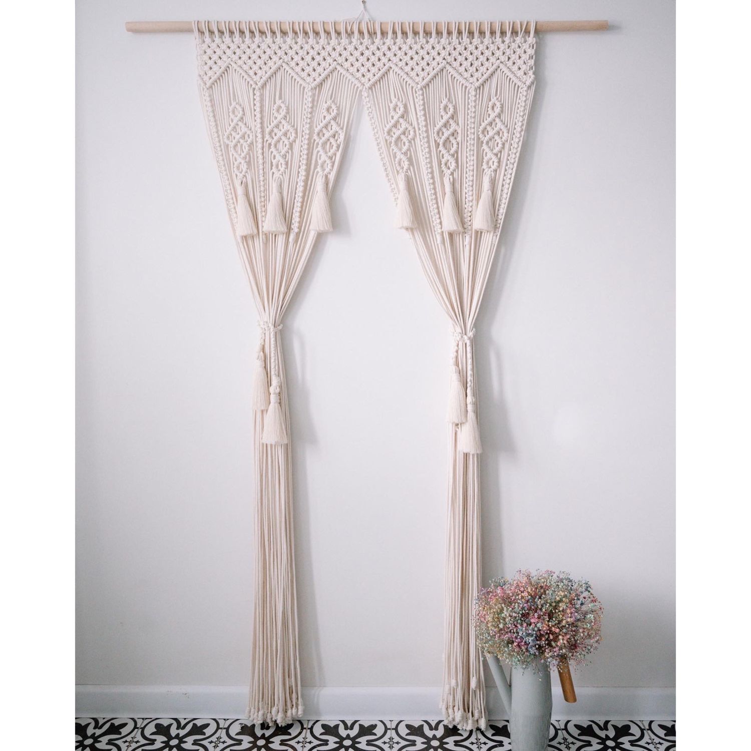 Макраме-штора с кистями в интернет-магазине на Ярмарке Мастеров | Шторы ...
