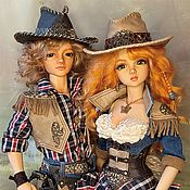 Куклы и игрушки handmade. Livemaster - original item OOAK BJD dolls, Cowboy Dan and Amy in Western style.. Handmade.