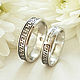 Wedding rings with Greek ornament, silver, cubic Zirconia (Ob7), Engagement rings, Chelyabinsk,  Фото №1