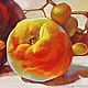 Painting peaches and grapes still life photorealism on canvas. Pictures. Yulia Berseneva ColoredCatsArt. Online shopping on My Livemaster.  Фото №2