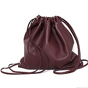 Сумки и аксессуары handmade. Livemaster - original item Burgundy soft Leather backpack bag medium Marsala cherry. Handmade.