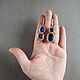 Asymmetric earrings with lapis lazuli and Swarovski crystals, blue earrings. Earrings. Nibelung Design Beadwork. My Livemaster. Фото №4