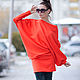 Orange dress, Dress long sleeve tunic Dress, Tunic dress, Tunic free, Fashion clothing
