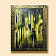 Картина на холсте арт работа Желтый зонтик
1,3х1,0  на деревянном подрамнике с галерейной натяжкой- боковые части картины закрыты изображением. Смешанная техника.