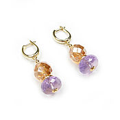Украшения handmade. Livemaster - original item Amethyst earrings, citrine, two stone earrings, earrings gift. Handmade.