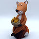 Fox with chanterelles. Ceramics. Figures Lis, Miniature figurines, St. Petersburg,  Фото №1