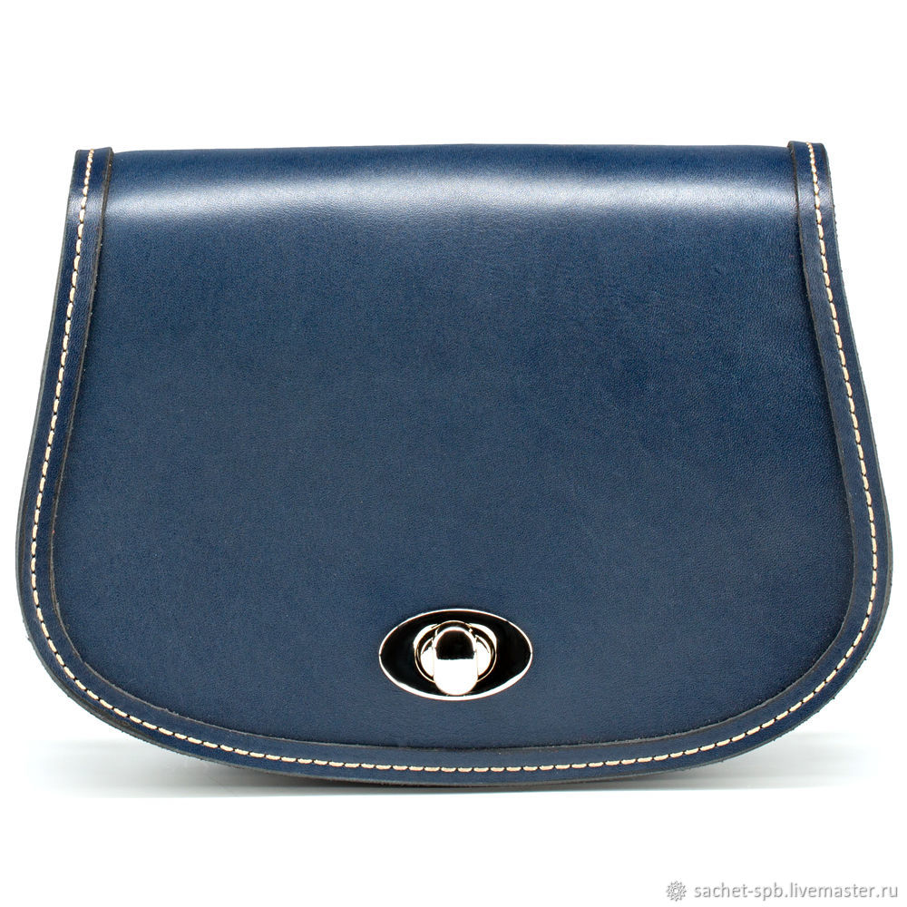 Женская кожаная сумка "Вивьен" (синяя), Классическая сумка, Санкт-Петербург,  Фото №1