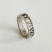 Украшения handmade. Livemaster - original item Silver Ring with Roman numerals, Tiffany (K6) Tiffany. Handmade.