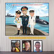 Сувениры и подарки handmade. Livemaster - original item Cartoon based on a photo, military, a gift to a male officer. the picture on the wall. Handmade.
