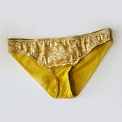 Одежда handmade. Livemaster - original item Underpants: bs_yellow Brazilians with a low fit. Handmade.