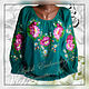 Tunic with embroidery 'Peonies with daisies'. Blouses. Славяночка-вышиваночка (oksanetta). My Livemaster. Фото №4