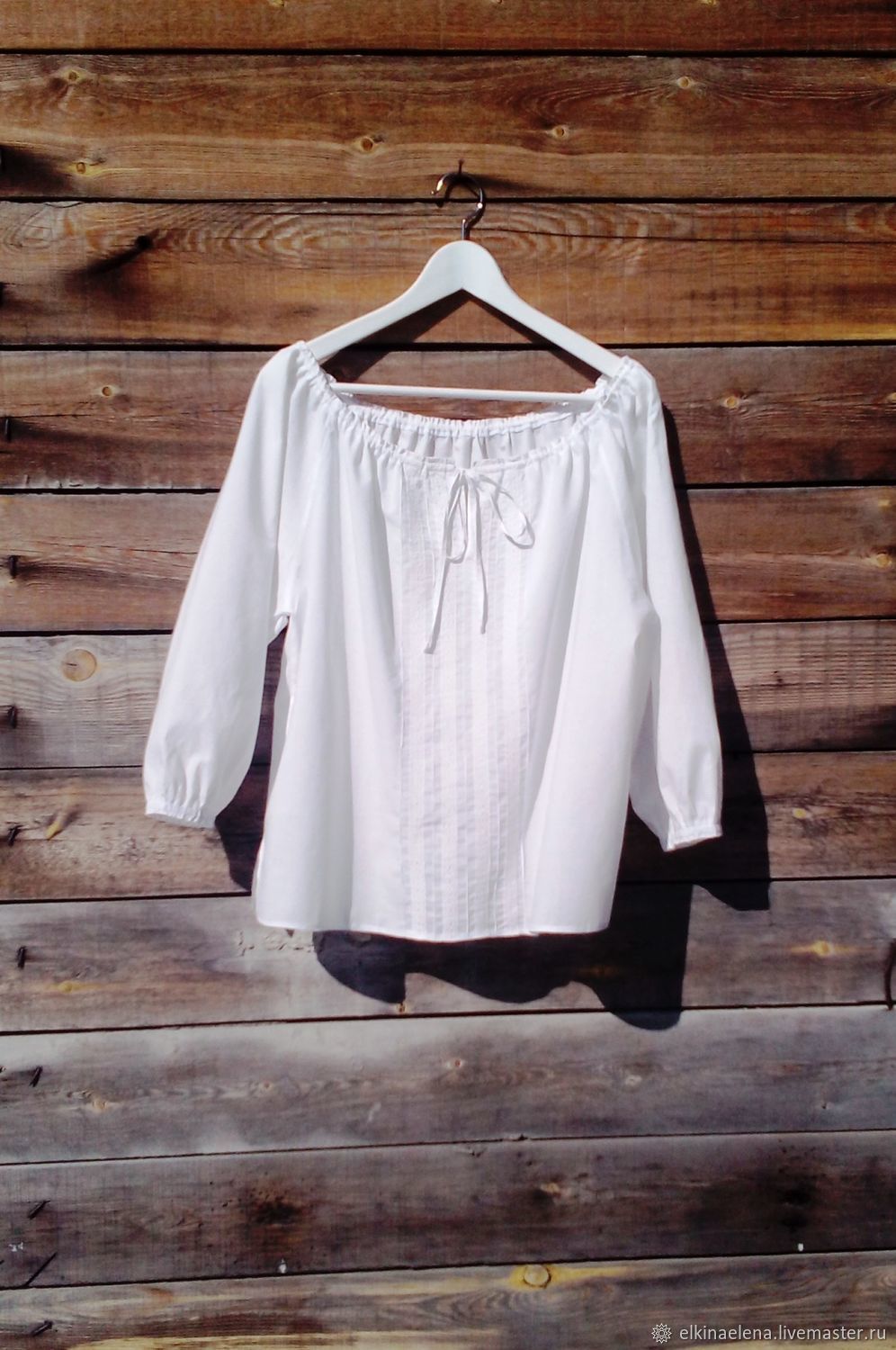 Белая батистовая блузка