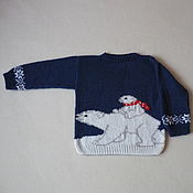 Одежда детская handmade. Livemaster - original item Blue jumper with polar bears. Handmade.