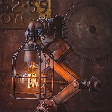 Для дома и интерьера ручной работы. Ярмарка Мастеров - ручная работа Настольная лампа Dizelpunk. Handmade.