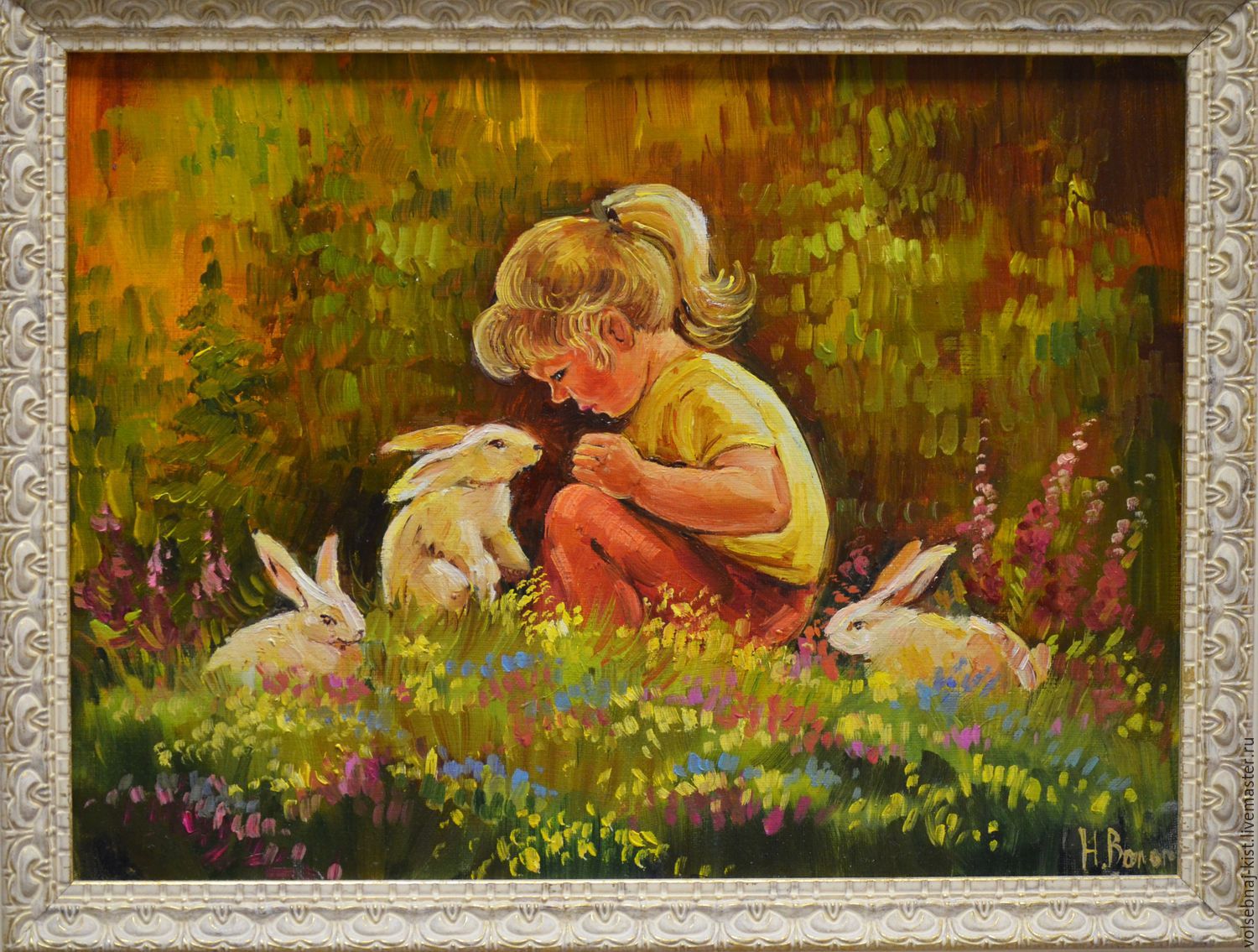 Картина добрые друзья. Картина девочка с кроликом. Картина девочкас кроликим. Дети с кроликом в картинах художников. Девушка с кроликом живопись.