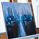 Painting 'Rainy day' oil on canvas 23h23 cm. Pictures. vestnikova. Online shopping on My Livemaster.  Фото №2