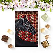 Открытки handmade. Livemaster - original item Postcard horse is the Pride of Turkmenistan. Handmade.