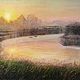 Картина Пейзаж  рассвет камыши вода холст масло. Картины. Яркое творчество Полины Олехнович. Интернет-магазин Ярмарка Мастеров.  Фото №2