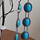 Earrings long pendants made of turquoise (imit) and 925 sterling silver blackening. Earrings. marusjy. My Livemaster. Фото №4