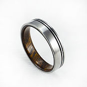 Украшения handmade. Livemaster - original item Titanium ring with iron wood. Handmade.