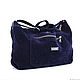 Order Blue suede Crossbody bag with shoulder strap and pockets. BagsByKaterinaKlestova (kklestova). Livemaster. . Crossbody bag Фото №3