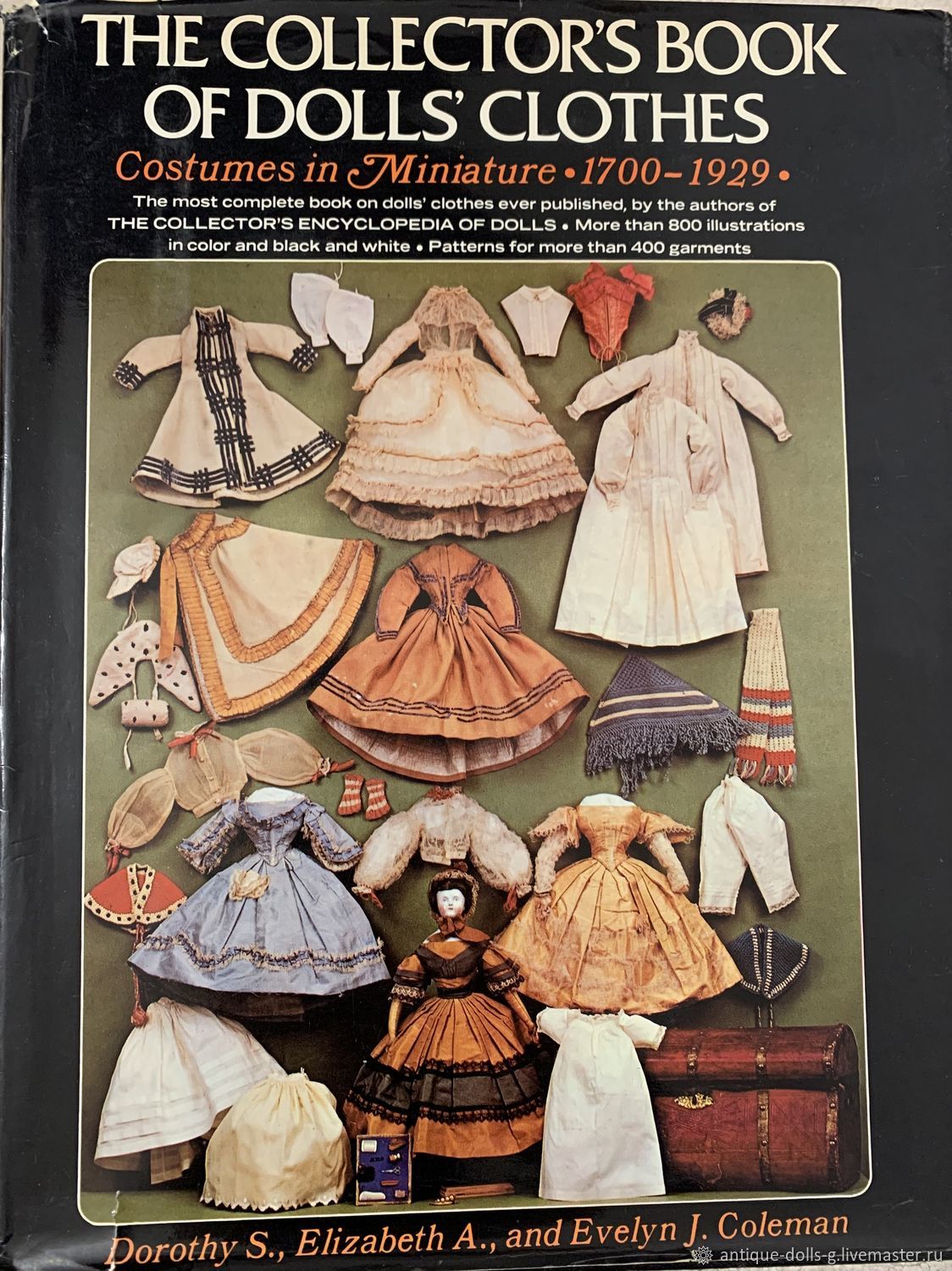 Книги про одежду. The Collector's book of Dolls' clothes. Costumes in Miniature 1700 – 1929.. Книга одежда для кукол. Кукла для книжки с нарядами. Старинная одежда для кукол.
