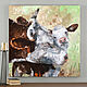 Картина с коровами, картина в гостиную, мама и малыш, Картины, Санкт-Петербург,  Фото №1