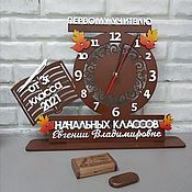 Для дома и интерьера handmade. Livemaster - original item Wooden table clock with engraving, any design. Handmade.