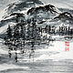 Китайская живопись Северный пейзаж (картина графика тушью горы снег ). Картины. Анна Энгардо китайская живопись. Ярмарка Мастеров.  Фото №5