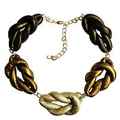 Украшения handmade. Livemaster - original item Author`s necklace fancy leather chain color gold bronze chain. Handmade.