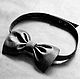 Bow tie made of genuine leather in black, Ties, Moscow,  Фото №1