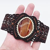 Украшения handmade. Livemaster - original item Carnelian bracelet a bracelet on the hand with carnelian wide braided. Handmade.