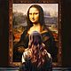 Painting modern art Girl in the museum. Mona Lisa, Pictures, St. Petersburg,  Фото №1