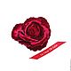 Бархатная роза «Бордо» «Bordeaux». Брошь-булавка. La Fleur De Gale. Интернет-магазин Ярмарка Мастеров.  Фото №2