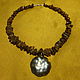 Necklace amber and silver hammer, Vintage necklace, Moscow,  Фото №1