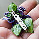 'Bouquet of violets ' brooch boutonniere. Brooches. BeautyGlassByKate(Lampwork) (beauty-glass). My Livemaster. Фото №5
