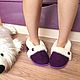 Fur Slippers for women purple, Slippers, Moscow,  Фото №1