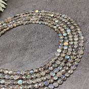 Работы для детей, handmade. Livemaster - original item Beautiful beads with cut natural stone labrador. Handmade.