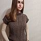 Women's knitted vest (sleeveless jumper) brown. Vests. Knit for you (Irina). My Livemaster. Фото №5