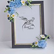 Свадебный зимний букет венок заказать свадьба фоамиран белый голубой