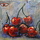 Paintings: acrylic painting still life cherry berries CHERRY 3D, Pictures, Moscow,  Фото №1