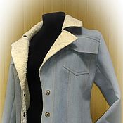Одежда handmade. Livemaster - original item Jackets: Denim jacket with fur. Handmade.