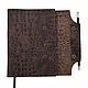 Темно-коричневый Ежедневник из натуральной кожи под Крокодила. Ежедневники. Shiva Leather - изделия из кожи. Интернет-магазин Ярмарка Мастеров.  Фото №2