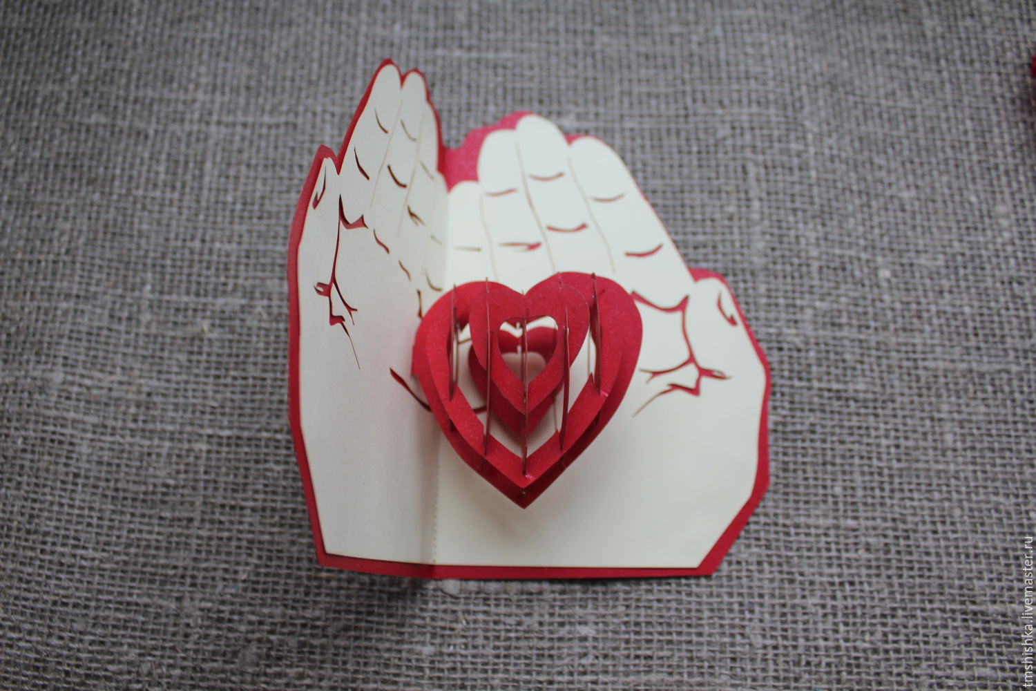 3D POP-UP открытка - Сердце 1