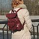 Order Backpack female leather Burgundy Paradise Fashion R53-782. Natalia Kalinovskaya. Livemaster. . Backpacks Фото №3