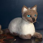 Куклы и игрушки ручной работы. Ярмарка Мастеров - ручная работа Felted toy. Siamese kitten. Handmade.