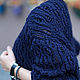  women's long openwork cardigan dark blue, Cardigans, Yerevan,  Фото №1