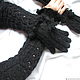 Sleeves black gloves,extra long gloves black, Gloves, Moscow,  Фото №1