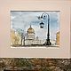 St. Isaac's Cathedral in watercolor painting is not expensive, Pictures, St. Petersburg,  Фото №1
