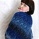 shawl knitted, shawl knitting, shawl handmade shawl-shawl, knitted shawl, wool shawl, knitted scarf, warm scarf, thin scarf, shawl from County, openwork shawl, shawl wholesale, buy scarf, blue
